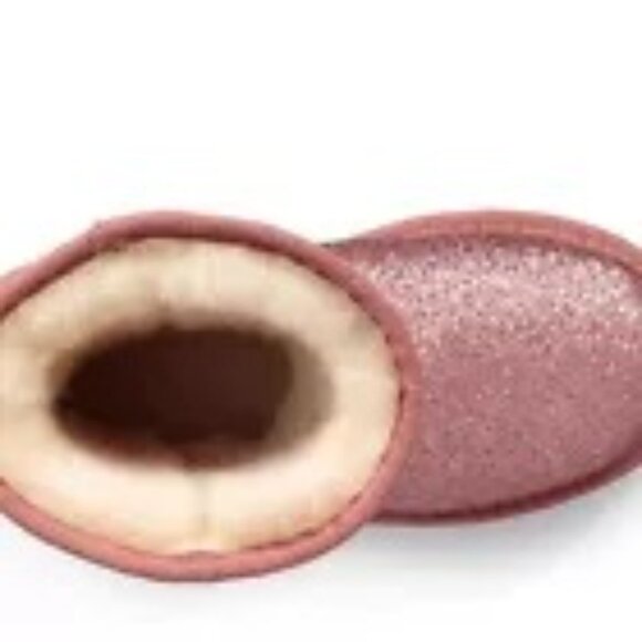 UGG Unisex Child Kids Classic Short II Glitter Fashion Boot in Pink - Picture 4 of 12